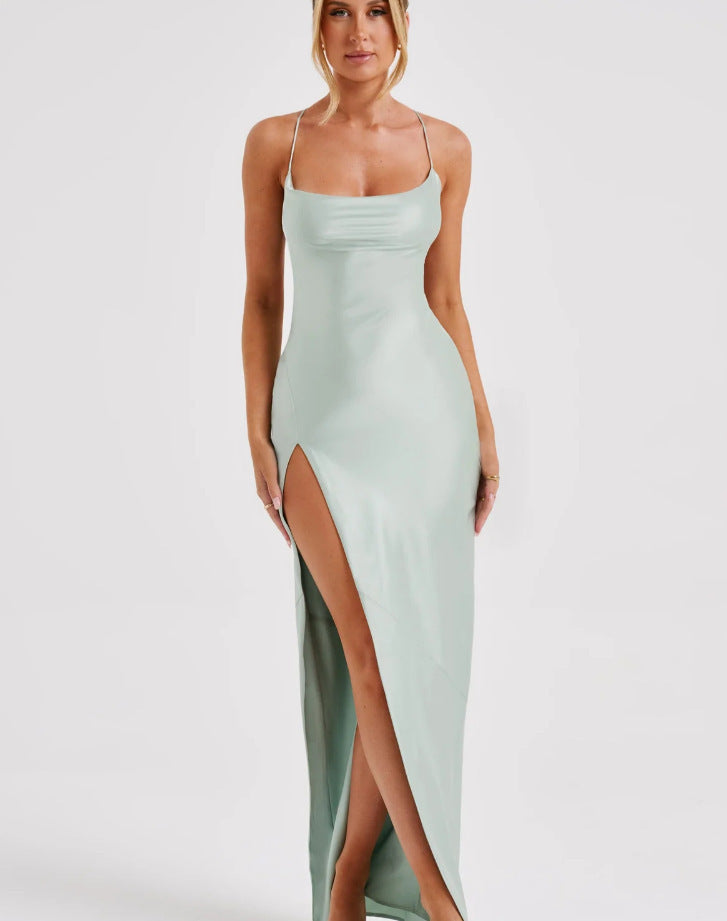 Sexy Backless Lace Up Dress