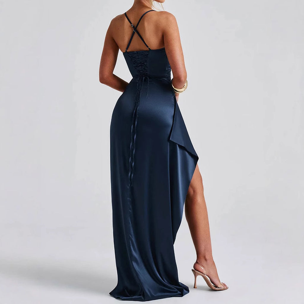Women's Backless Slit Dress