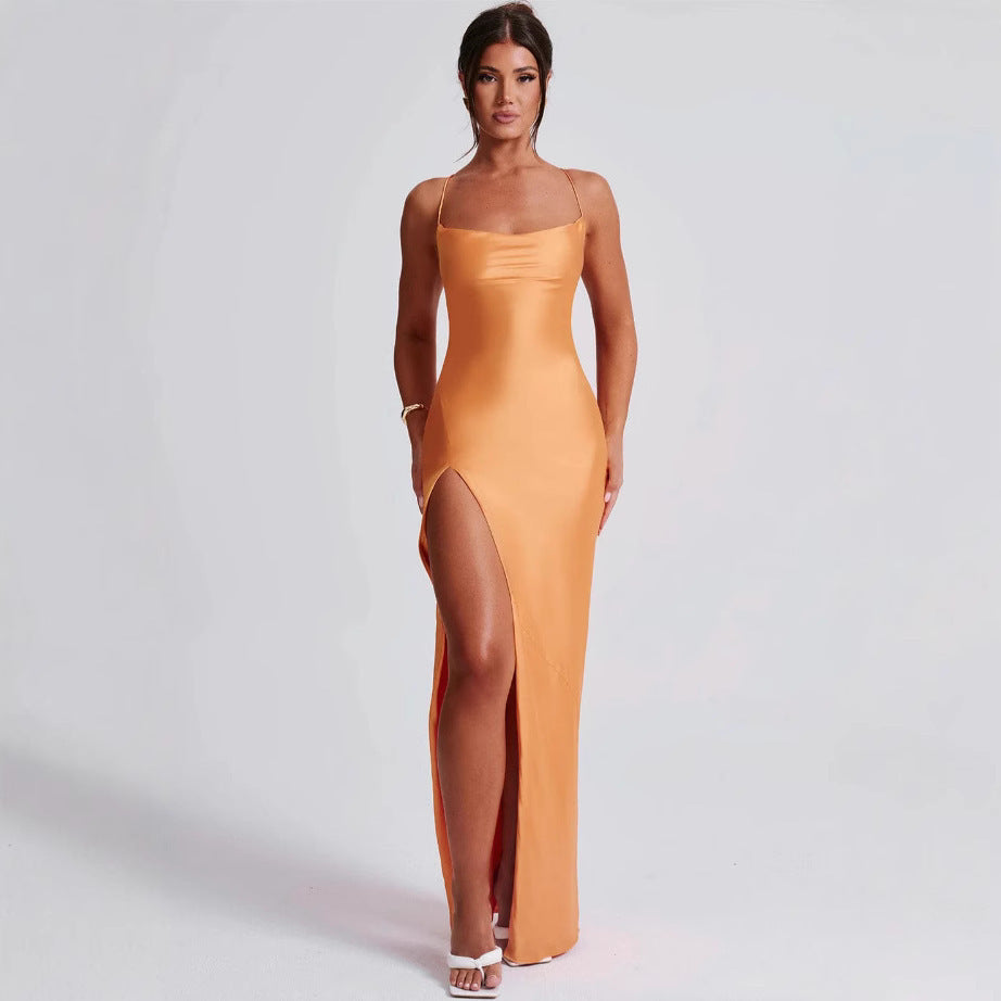 Sexy Backless Lace Up Dress