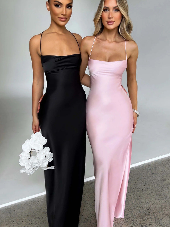 Sexy Backless Lace Up Dress