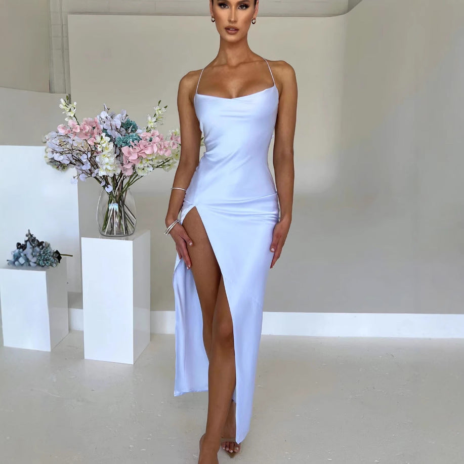 Sexy Backless Lace Up Dress